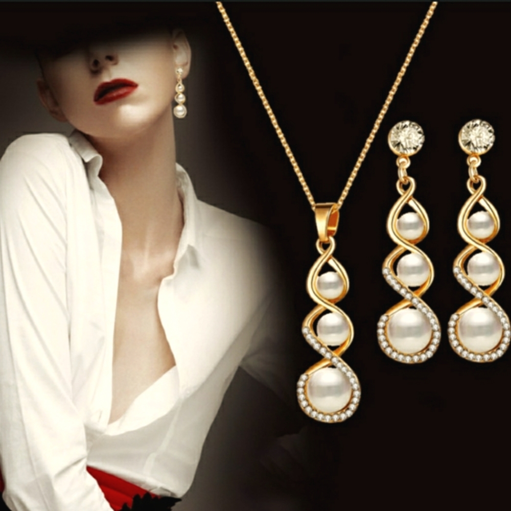 New pearl 14K Gold plated  jewelry set